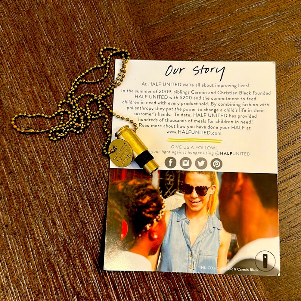 Half United Gold & Black Bullet Necklace